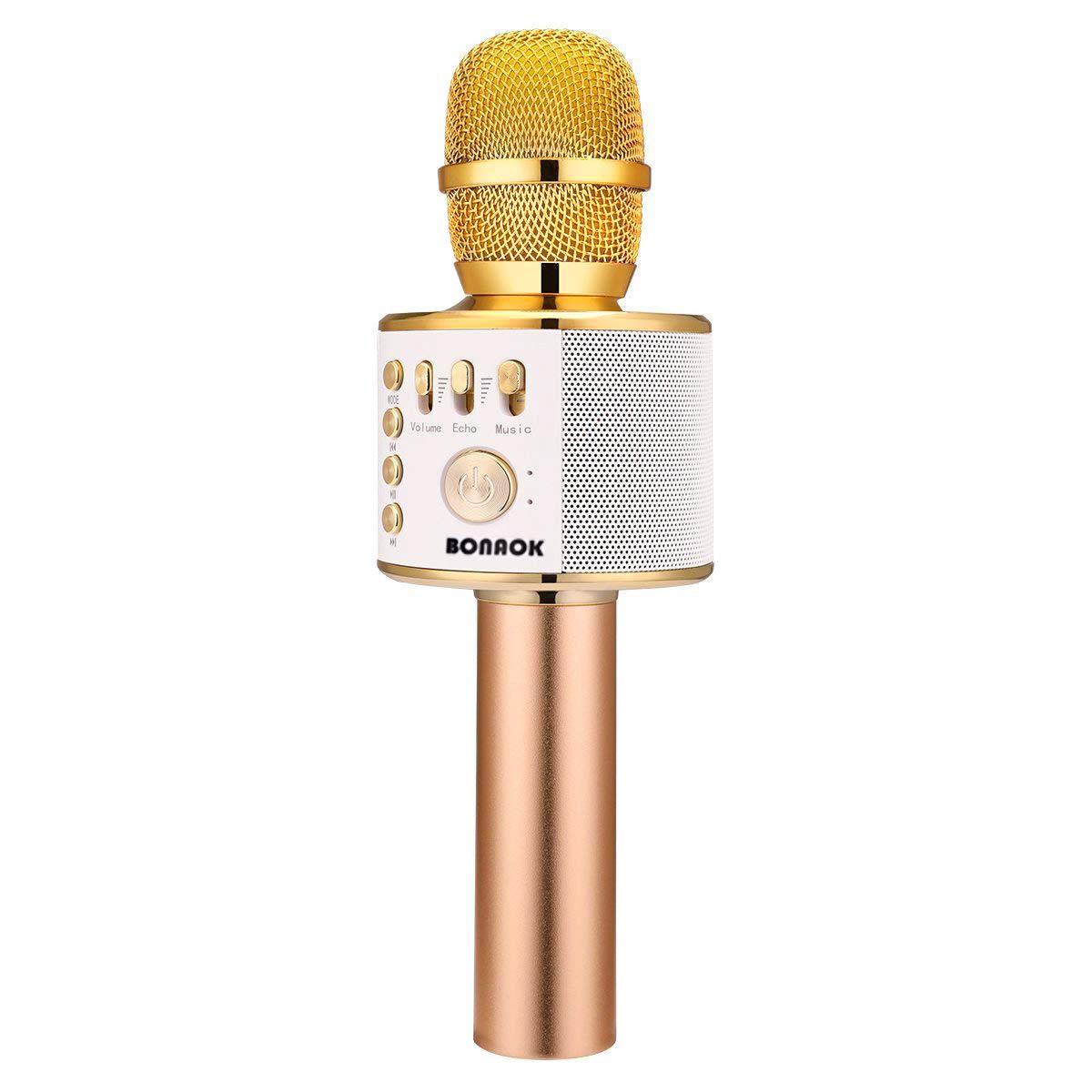 Playos® - Microphone Karaoké - Argent - Sans Fil - Bluetooth