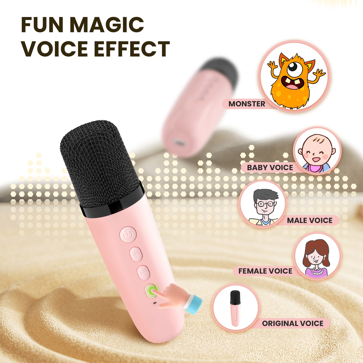 Kids Karaoke Machine Toy Set,BONAOK Portable Mini Bluetooth Speaker with Wireless Microphone Christmas Girls Boys Birthday Gifts for Years Old 4, 5, 6, 7+ Tablets & Accessories 1MIC P-ink