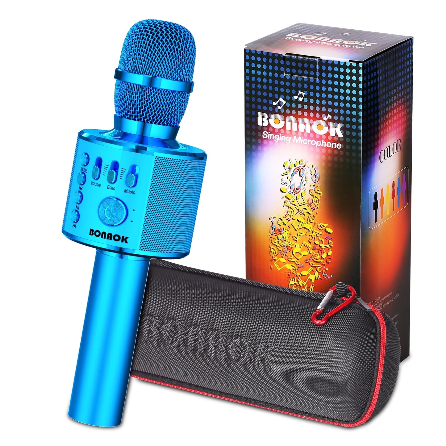 BONAOK Wireless Bluetooth Karaoke Microphone, 3-in-1 Portable Handheld Mic Speaker for All Smartphones,Gifts for Kids Adults Q37 (Rose Gold)