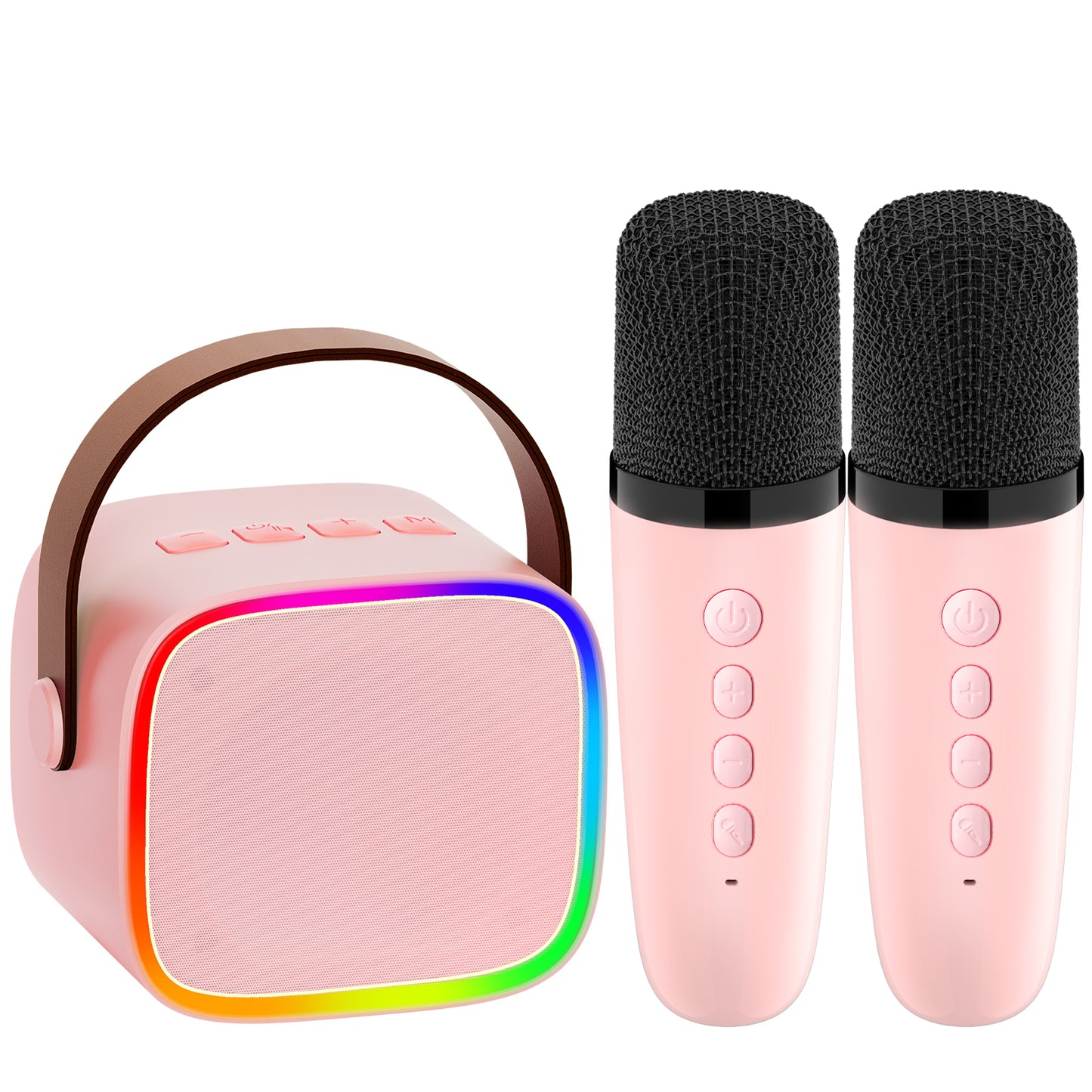 Kids Karaoke Machine Toy Set,BONAOK Portable Mini Bluetooth Speaker with Wireless Microphone Christmas Girls Boys Birthday Gifts for Years Old 4, 5, 6, 7+ Tablets & Accessories 2MIC P-ink