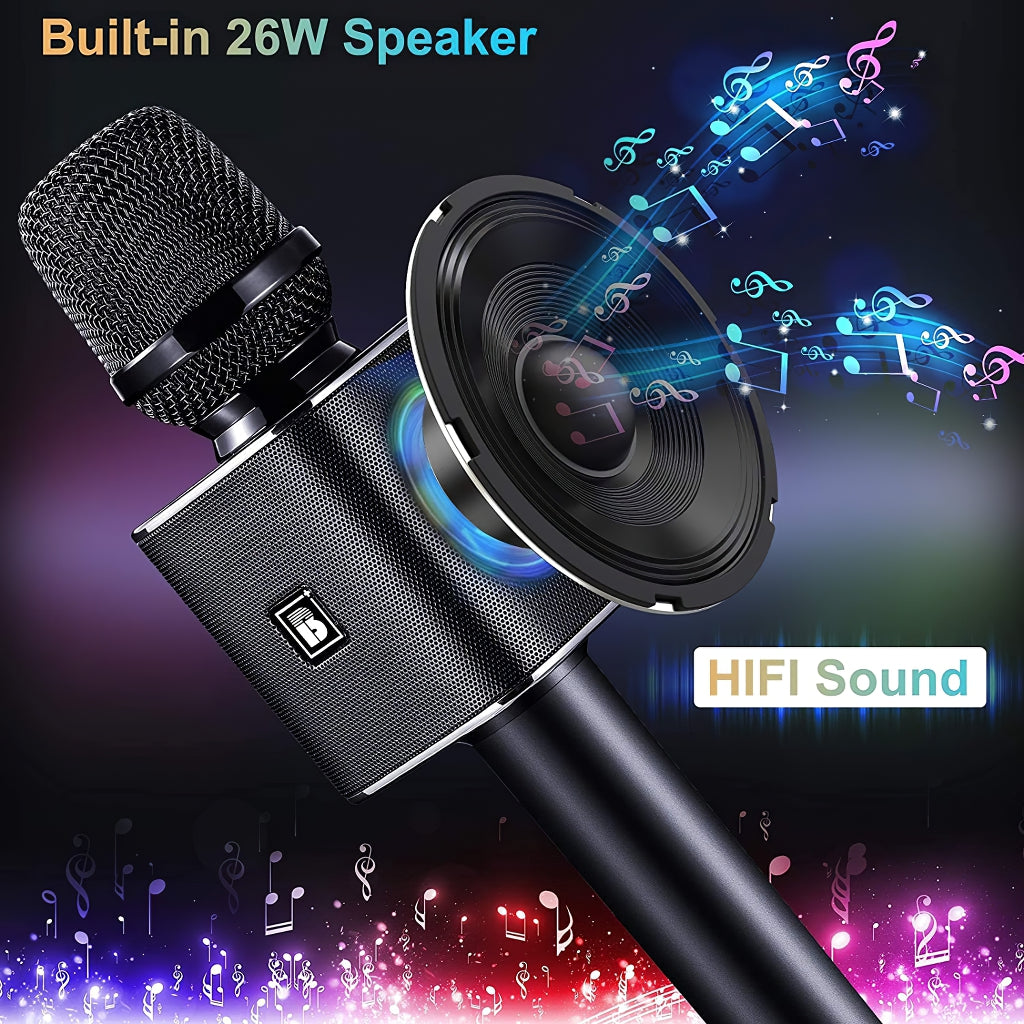 BONAOK 2021 Karaoke Microphone, Portable Wireless Bluetooth Car Karaoke Mic Dual Sing for Party PC/All Smartphone G50