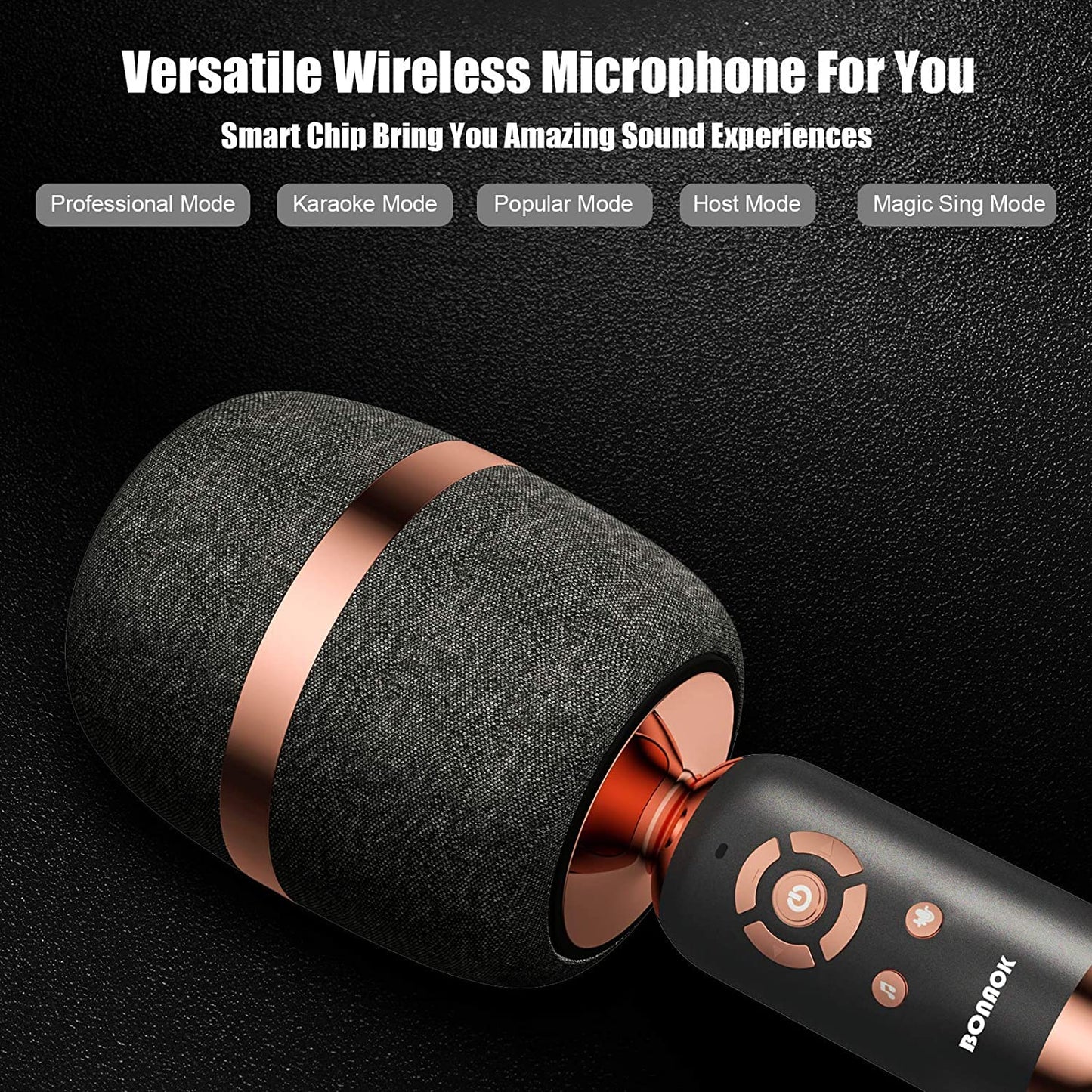 BONAOK 2021 Wireless Bluetooth Karaoke Microphone, Portable Mic Singing Machine for PC/All Smartphones Home Party Indoor Outdoor Q3